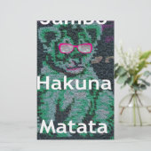 Grüne Löwe mit rosa Brille "Hakuna Matata" Kunst Briefpapier (Stehend Vorderseite)