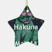 Grüne Löwe mit rosa Brille "Hakuna Matata" Kunst Keramik Ornament (Rechts)