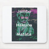 Grüne Löwe mit rosa Brille "Hakuna Matata" Kunst Mousepad (Vorne)