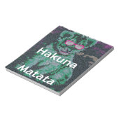 Grüne Löwe mit rosa Brille "Hakuna Matata" Kunst Notizblock (Rotiert)