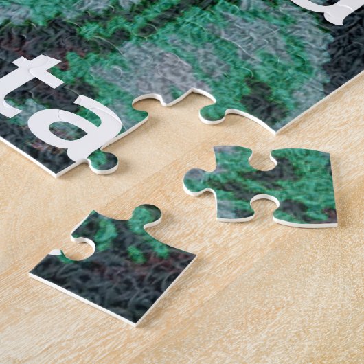 Grüne Löwe mit rosa Brille "Hakuna Matata" Kunst Puzzle (Seite)