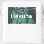 Grüne Löwe mit rosa Brille "Hakuna Matata" Kunst Rechteckiger Aufkleber (Tasche)