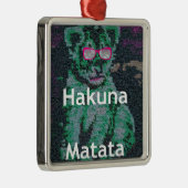 Grüne Löwe mit rosa Brille "Hakuna Matata" Kunst Silbernes Ornament (Rechts)
