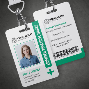Grüne LPN-Foto-Barcode (Licensed Practical Nurse) Ausweis