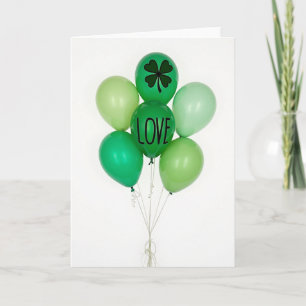 Grüne Luftballons Liebeskarte Karte