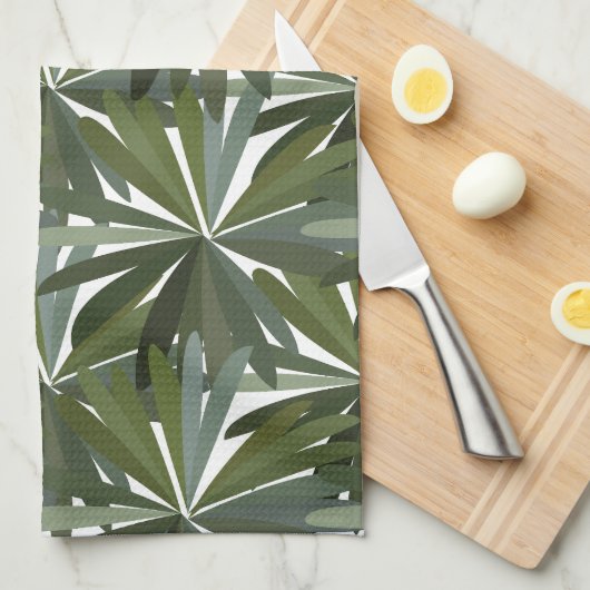 Grüne Lupine-Blätter Geschirrtuch (Viertel Falte)