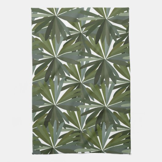 Grüne Lupine-Blätter Geschirrtuch (Vertikal)
