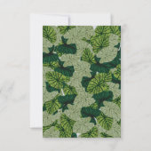 Grüne Lush Tropical Leaf Muster Hochzeit Einladung (Rückseite)