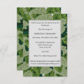Grüne Lush Tropical Leaf Muster Hochzeit Einladung (Vorne/Hinten)