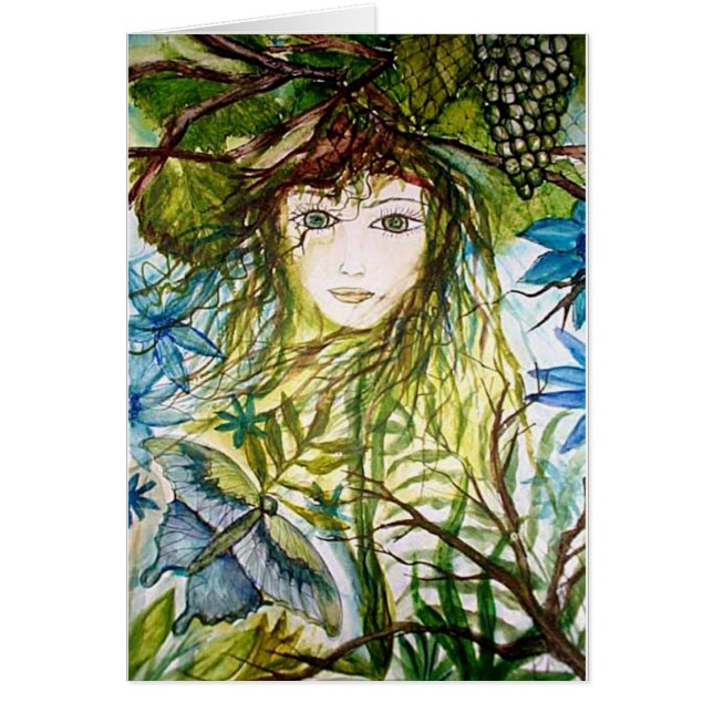 Grüne Mädchen-Fantasie - Schmetterling (Vorne)