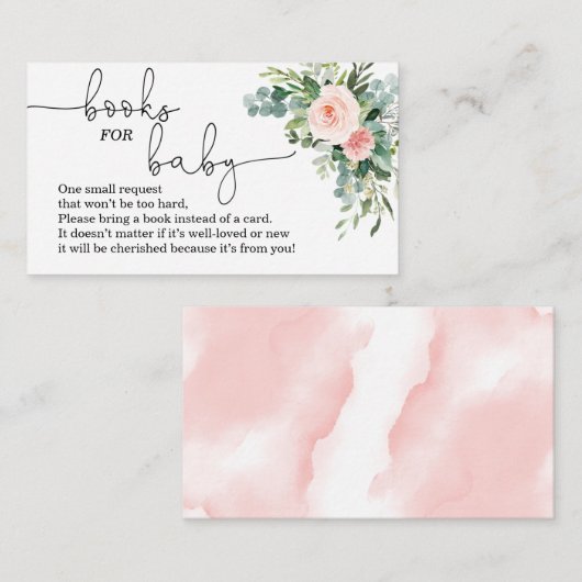 Grüne Mädchen rosa Babydusche Bücher für Baby Begleitkarte (Vorne/Hinten)