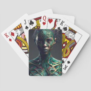 Grüne Mädchen Spielkarten