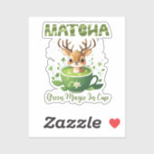 Grüne Magie im Cup Matcha Aufkleber (Blatt)