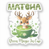 Grüne Magie im Cup Matcha Aufkleber (Vorderseite)