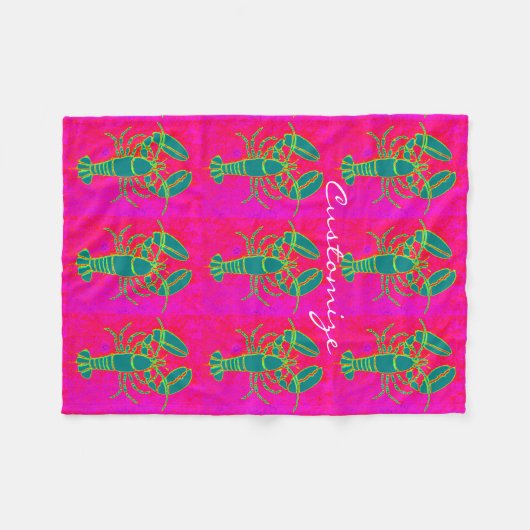 Grüne MaisLanguste, roter Thunder_Cove Fleecedecke (Vorderseite (Horizontal))