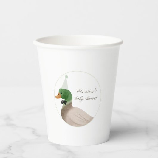 grüne Mallard Duck Paper Cups Pappbecher (Vorderseite)