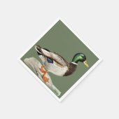 Grüne Mallard Ente Jagd Natur Kunst Serviette (Ecke)