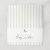 grüne Mallard-Ente mit gefalteter Speisekarte Platzkarte (Außenseite Aufgefaltet)