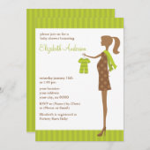 Grüne Mama als Kinderdusche Einladung (Vorne/Hinten)