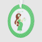 Grüne Mama, zum Schwangerschafts-personalisierte Ornament (Vorderseite)