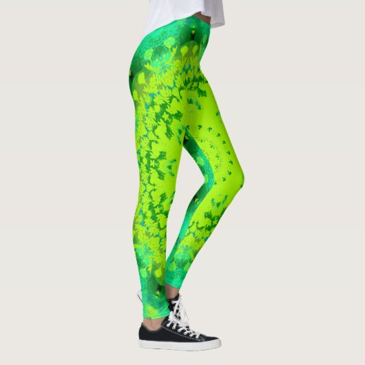 Grüne Mandala Abstrakt Leggings (Rechts)