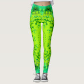 Grüne Mandala Abstrakt Leggings (Vorderseite)