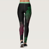 Grüne Mandala-Blumen-Leggings Leggings (Rückseite)