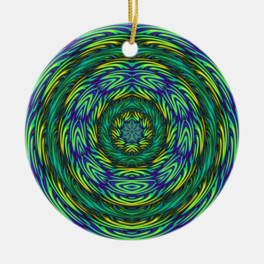 Grüne Mandala Keramikornament (Vorne)