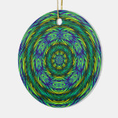 Grüne Mandala Keramikornament (Links)