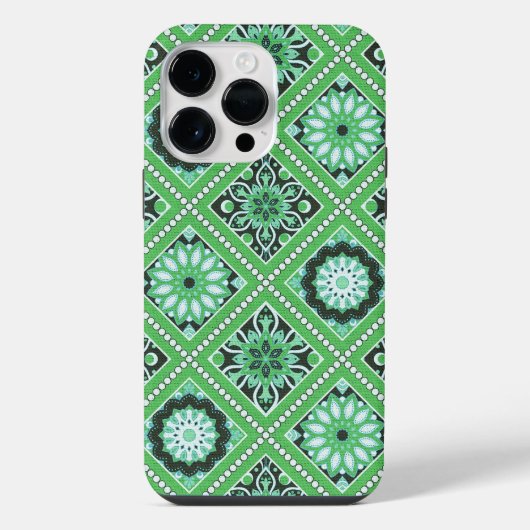 GRÜNE MANDALA-MUSTER iPhone HÜLLE (Rückseite)