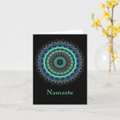 Grüne Mandala Namaste-Karte Karte (Gelbe Blume)