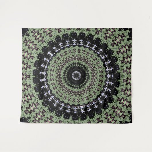 Grüne Mandala Wandteppich (Vorderseite (Horizontal))