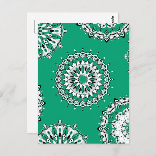 Grüne Mandalase 1 Postkarte (Vorne/Hinten)