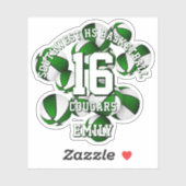 Grüne Mannschaftsfarben Basketball-Cluster Aufkleber (Blatt)