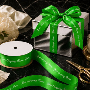 Grüne Marketing-Branding-Markenfirma Name Satinband