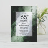 Grüne Marmor 65. Geburtstagsparty Einladung (Stehend Vorderseite)