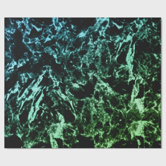 Grüne Marmor auf schwarz Geschenkpapier (Flach)