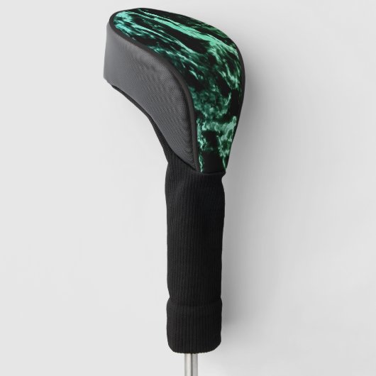 Grüne Marmor auf schwarz Golf Headcover (angewinkelt)