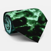 Grüne Marmor auf schwarz Krawatte (Gerollt)