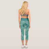 Grüne Marmor Capri Leggings (Rückseite)