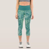 Grüne Marmor Capri Leggings (Vorderseite)