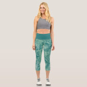 Grüne Marmor Capri Leggings (Vorderseite)