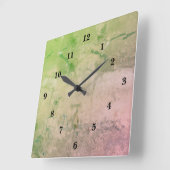 Grüne Marmor der Rose , Regenbogenkunst Quadratische Wanduhr (Winkel)