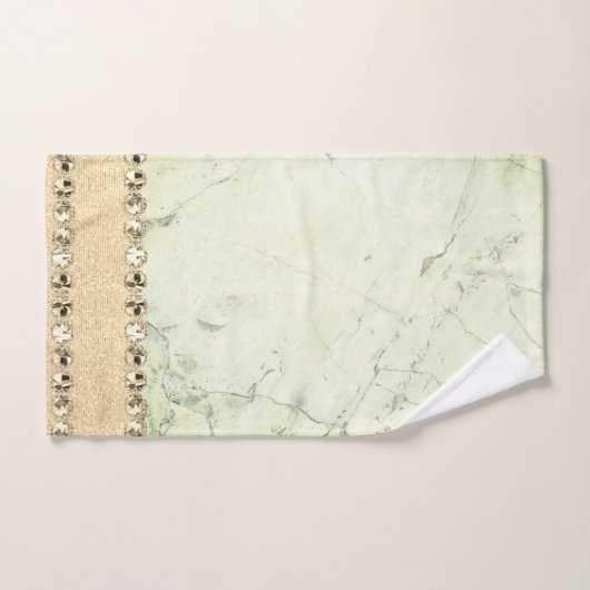 Grüne Marmor Diamond Bling     Badhandtuch Set (Handtuch)