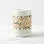Grüne Marmor Diamond Bling Kaffeetasse (Mittel)