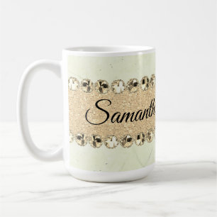 Grüne Marmor Diamond Bling Kaffeetasse