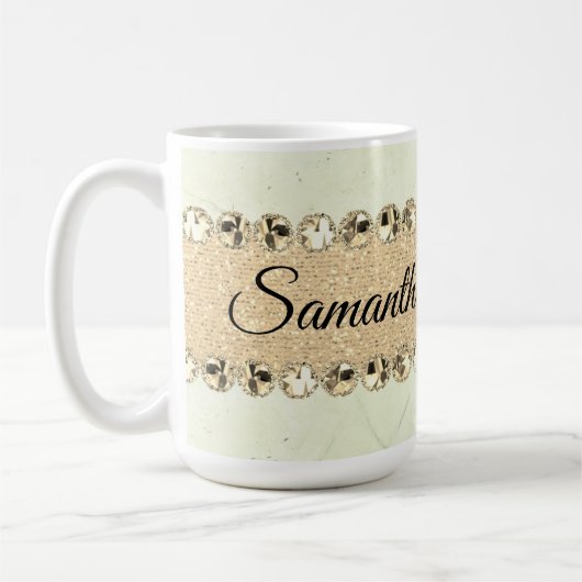 Grüne Marmor Diamond Bling Kaffeetasse (Links)