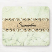 Grüne Marmor Diamond Bling Mousepad (Vorne)