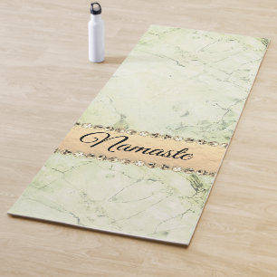 Grüne Marmor Diamond Bling Namaste Yogamatte