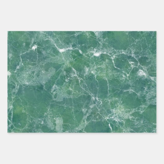 Grüne Marmor Geschenkpapier Set (Vorderseite)